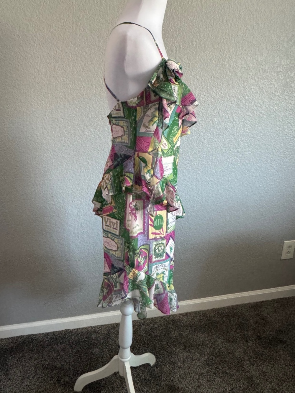 LPA Roma Flounce Midi Summer Dress size small NEW with Tag - Picture 6 of 10